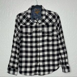 Jachs Girlfriend Buffalo Plaid Button Down Shirt S